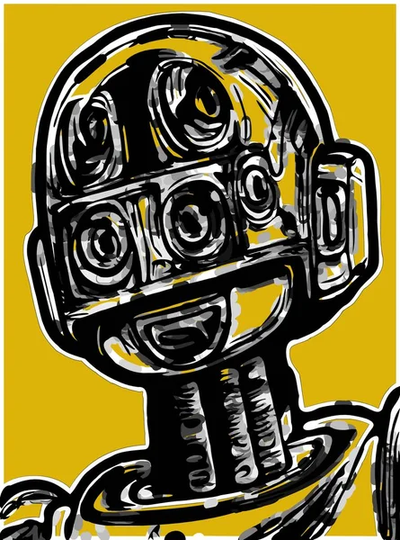Kunstfarbe Des Roboter Cartoons — Stockfoto
