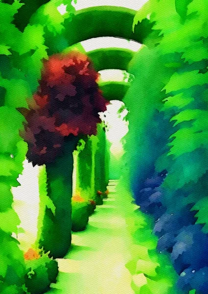 Art Color Tunnel Nature Garden — 图库照片