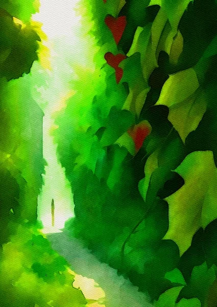Art Color Ivy Tunnel Nature Garden — Stockfoto