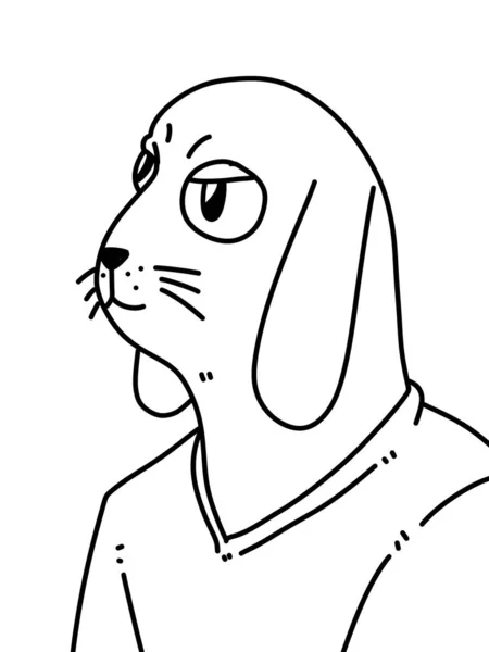 Zwart Wit Van Schattige Hond Cartoon Voor Het Kleuren — Stockfoto
