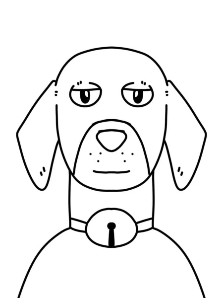 Schwarz Weiß Zeichentrickfilm Mit Niedlichem Hund — Stockfoto