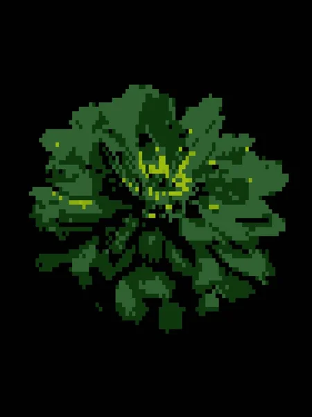 pixel art of zinnia flower