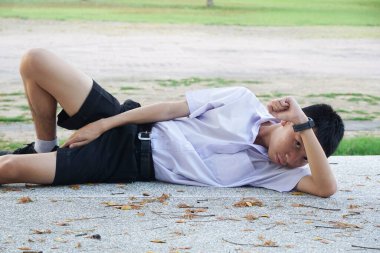 portrait of thai young student uniform