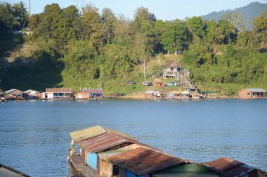 the river in the village at Kanchanaburi Thailand