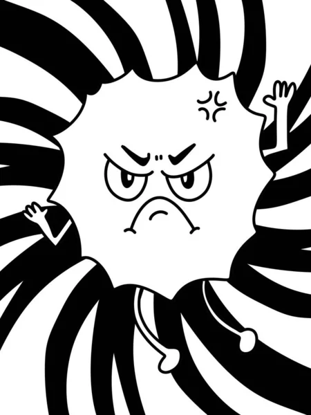 Black White Virus Cartoon — Stok fotoğraf