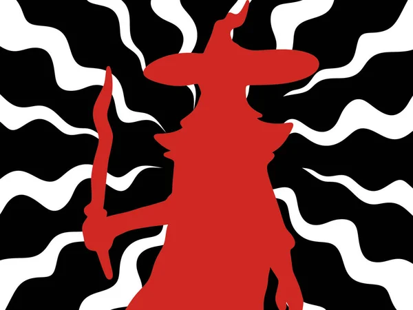 Red Witch Shape Black White Background — Zdjęcie stockowe