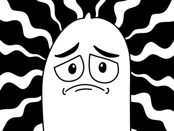 Black White Cute Condom Cartoon — Stock Photo, Image