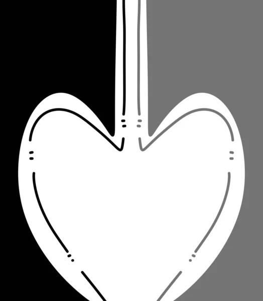 Heart Black White Design — Zdjęcie stockowe