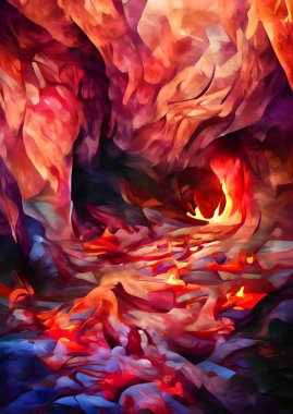 art color of fire cave background