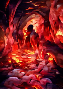 art color of fire cave background