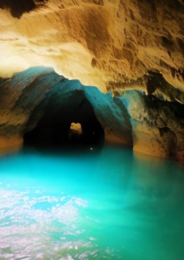 beautiful view of the cave in the sea
