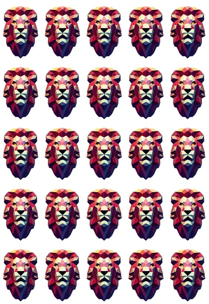 Seamless Pattern Lion Face Cartoon — Φωτογραφία Αρχείου