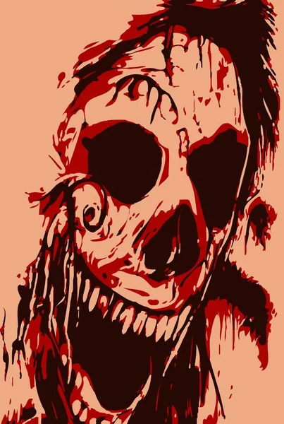 Art Color Zombie Face Cartoon — Zdjęcie stockowe