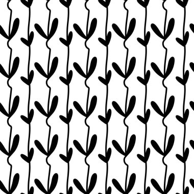 Kusursuz desenli, elle çizilmiş çiçekler. resimleme