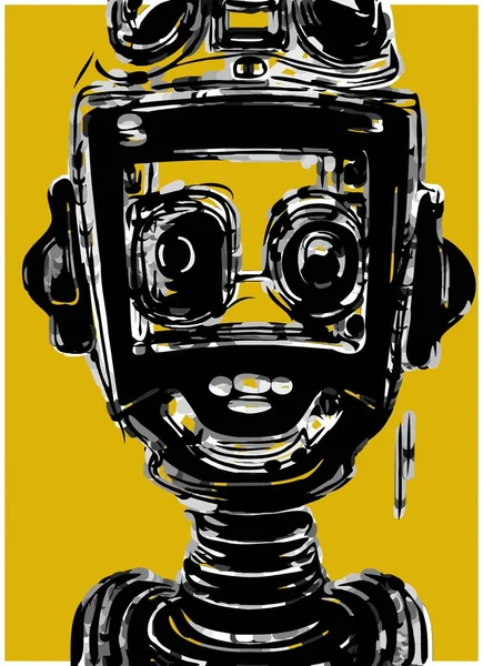 Black Yellow Robot Monster — Stockfoto