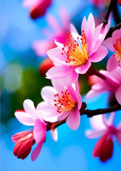 Schöne Rosa Sakura Blume Garten — Stockfoto