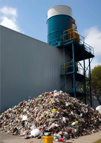 close up waste disposal plant