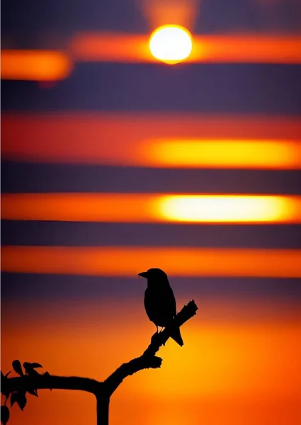 bird silhouette on the tree, birds, sun rays
