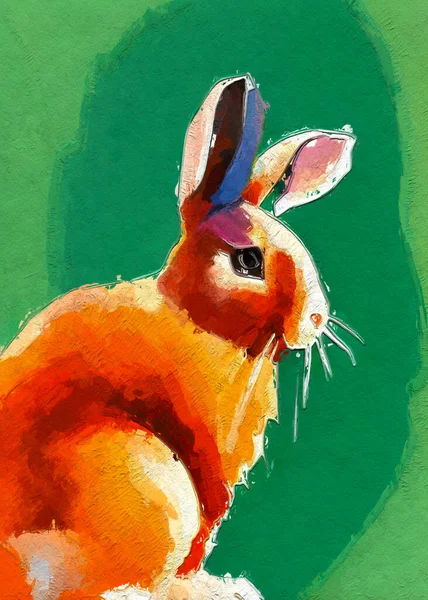 Art Color Cute Rabbit — Zdjęcie stockowe