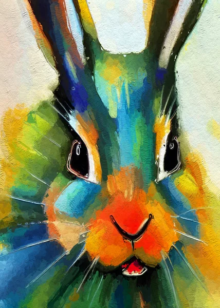 Art Color Cute Rabbit — Stock fotografie
