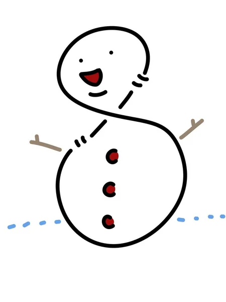 Снеговик Луком Иллюстрация — стоковое фото