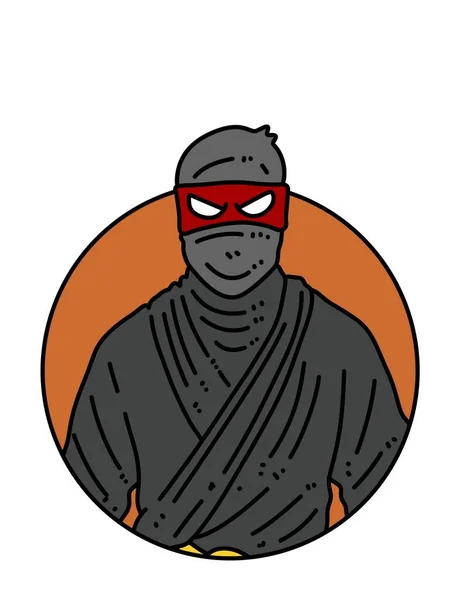 Kartun Ninja Lucu Latar Belakang Putih — Stok Foto