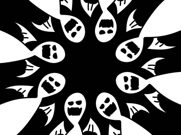 Halloween Background Skulls Illustration — Zdjęcie stockowe