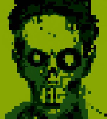 pixel art of zombie monster