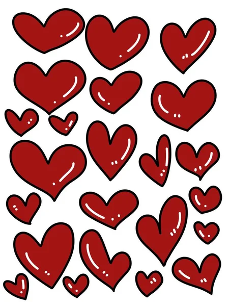 Set Hearts Heart Love Valentine Valentines Day Illustration — Foto Stock