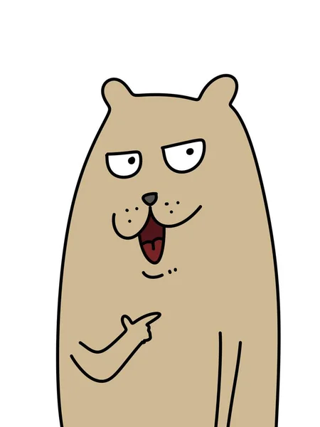 Desenhos Animados Bonito Urso Fundo Branco — Fotografia de Stock