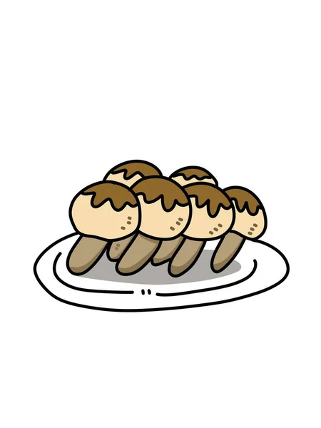 Mushroom Cartoon White Background — Stock Photo, Image