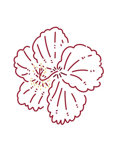 Line Art Hibiscus Flower — Φωτογραφία Αρχείου