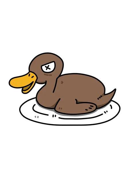 Duck Food Cartoon White Background — ストック写真