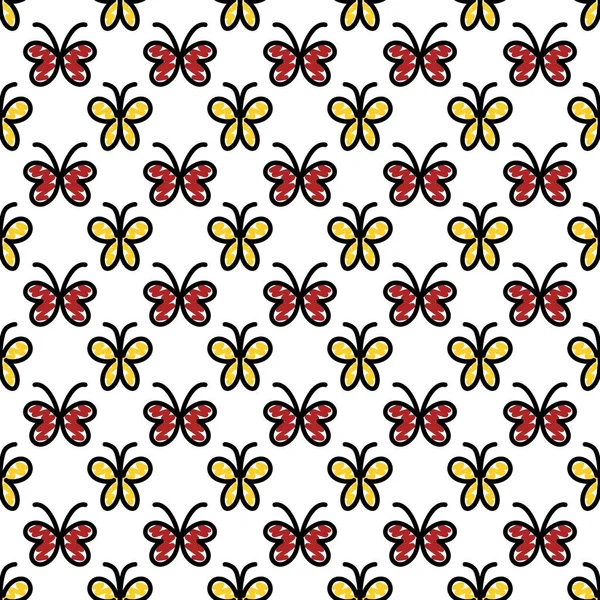 seamless pattern with butterfly cartoon
