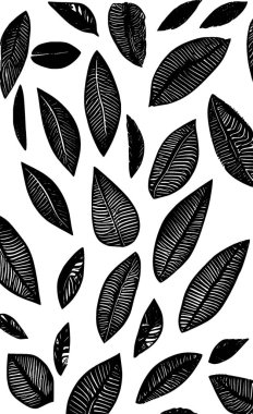 Yaprak desenli siyah beyaz arkaplan