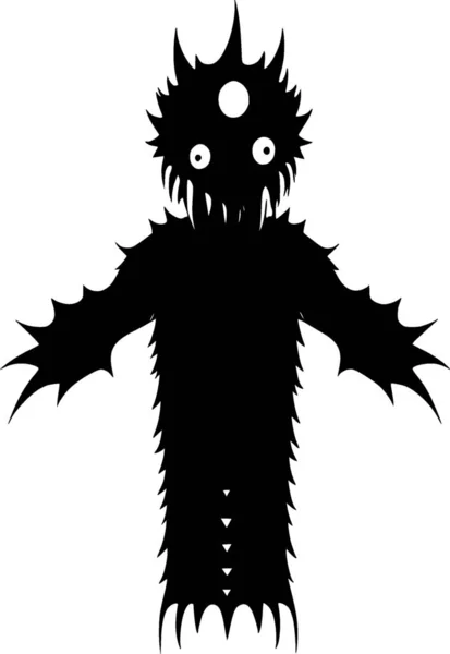 Black White Monster Cartoon — Stock Photo, Image