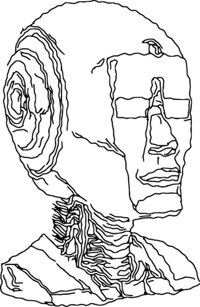 Illustration Homme Avec Crâne — Photo
