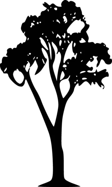 Träd Silhuett Isolerad Vit Bakgrund — Stockfoto