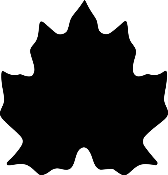 Maple Leaf Icon Black White Illustration — Stockfoto