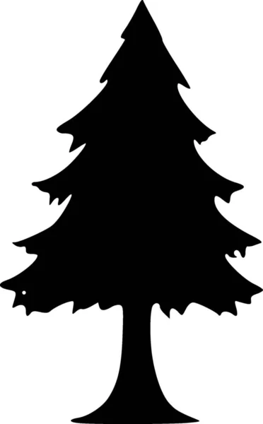 Black White Pine Tree Web Icon — ストック写真