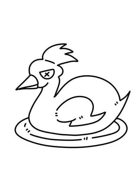 Black White Chicken Cartoon Coloring — Stock Photo, Image