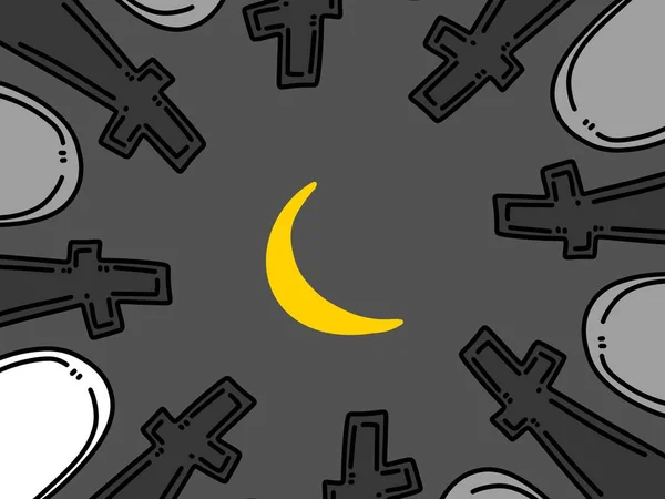 Cross Cartoon Moon Background — Foto Stock