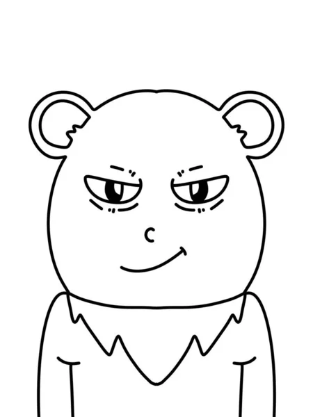 Black White Bear Cartoon Coloring — ストック写真