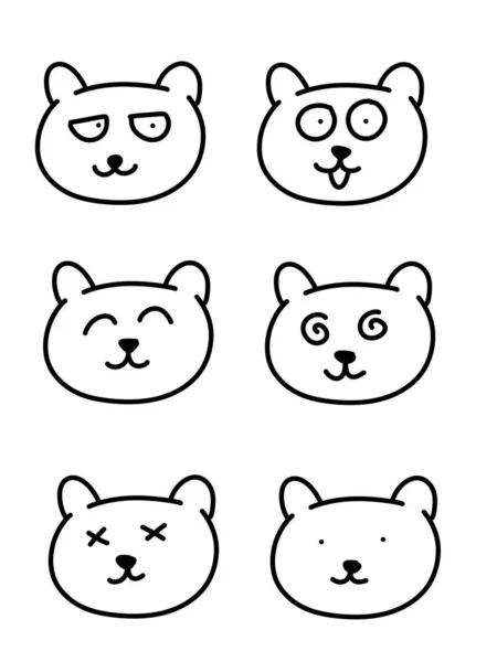 Set Cute Bear Cartoon —  Fotos de Stock