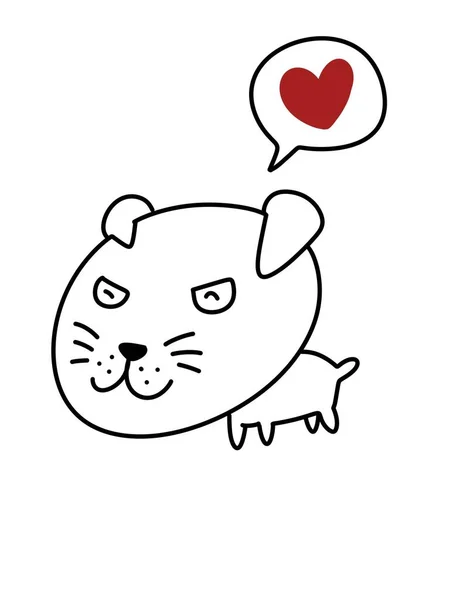 Cute Little Bear Heart Shaped Speech Bubble — 图库照片