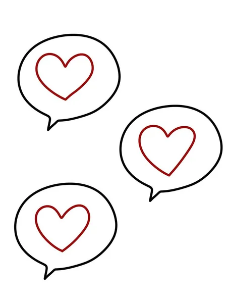 Heart Speech Bubbles Hearts Illustration Design — Stok fotoğraf