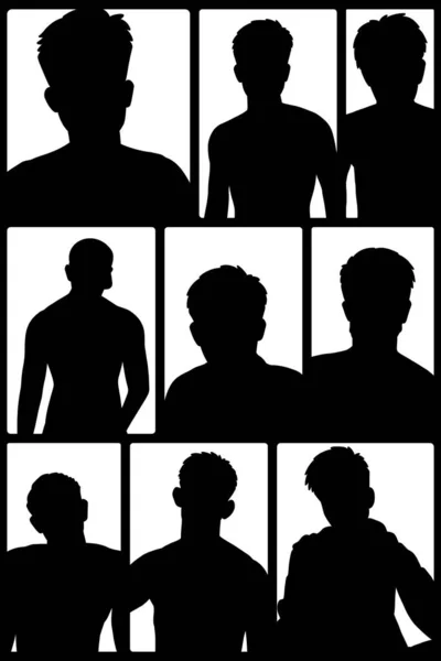 Silhouetten Von Menschen Verschiedenen Posen — Stockfoto