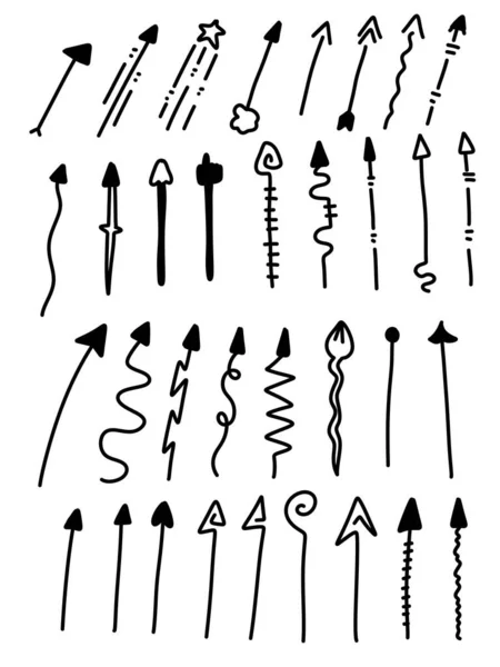 Black White Set Arrows Illustration — ストック写真