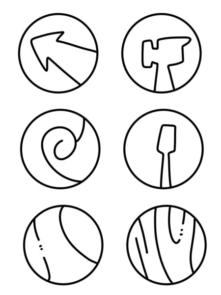 Conjunto Elementos Desenhados Mão — Fotografia de Stock