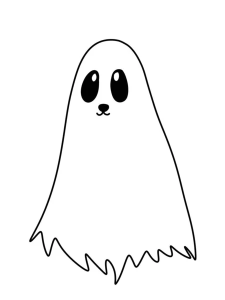 Black White Ghost Monster Cartoon —  Fotos de Stock